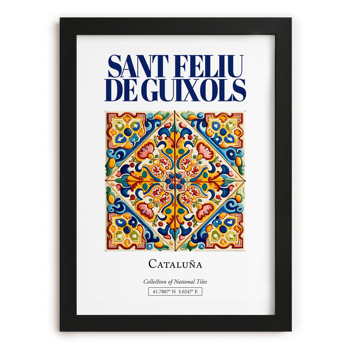 Sant Feliu de Guixols, Spain – Historic Cities Art Print, in sleek black frame