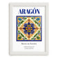 Aragón, Spain – Travel Print, placed in minimal white frame