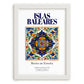 Islas Baleares, Spain – Travel Wall Decor, placed in minimal white frame