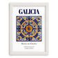 Galicia, Spain – Retro Travel Poster, placed in minimal white frame