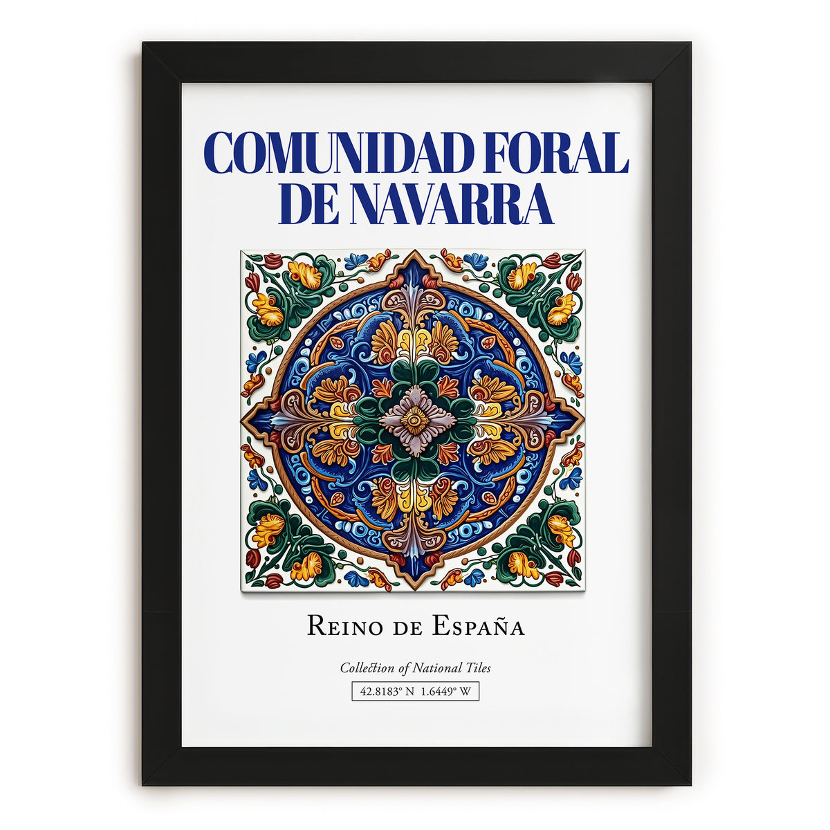 Comunidad Foral de Navarra, Spain – World Heritage Travel Poster, in sleek black frame