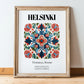 Helsinki, Finland – Country Culture Poster, in wooden frame leaning on the floor