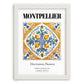 Montpellier, France – Architectural Travel Art, placed in minimal white frame