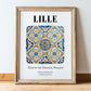 Lille, France – Travel Print, in wooden frame leaning on the floor
