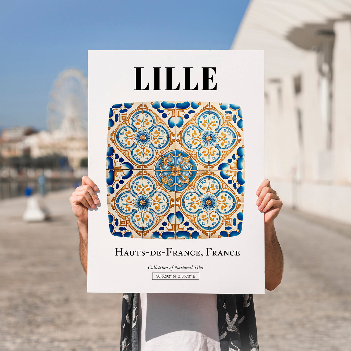 Lille, France – Travel Print, no-text version framed in wood