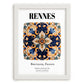 Rennes, France – National Pride Wall Decor, placed in minimal white frame