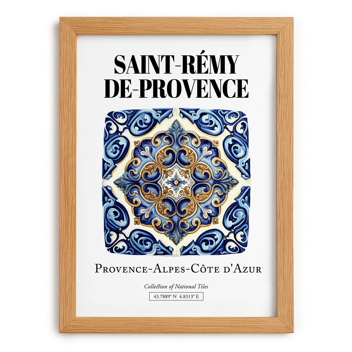 Saint-rémy-de-provence, France – Architectural Travel Art, set in oak frame
