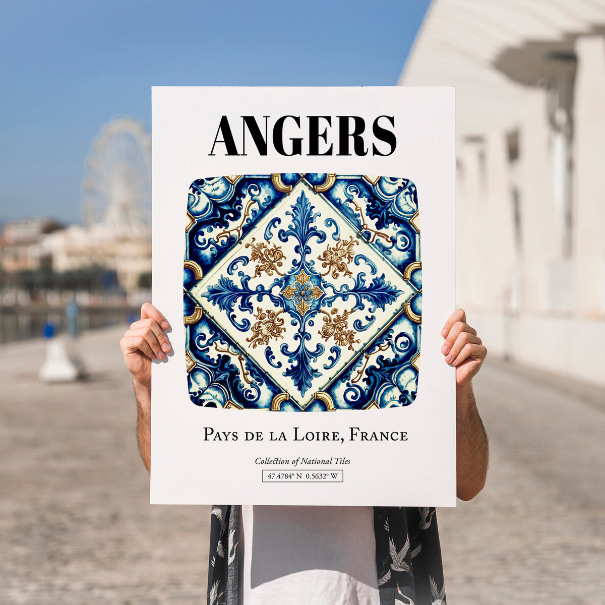 Angers, France – Travel Wall Decor, no-text version framed in wood