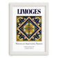 Limoges, France – Tourist Destination Poster, placed in minimal white frame