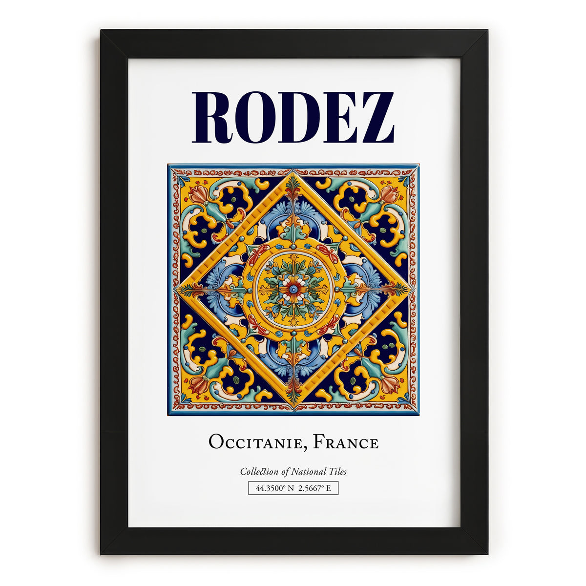 Rodez, France – Travel Print, in sleek black frame