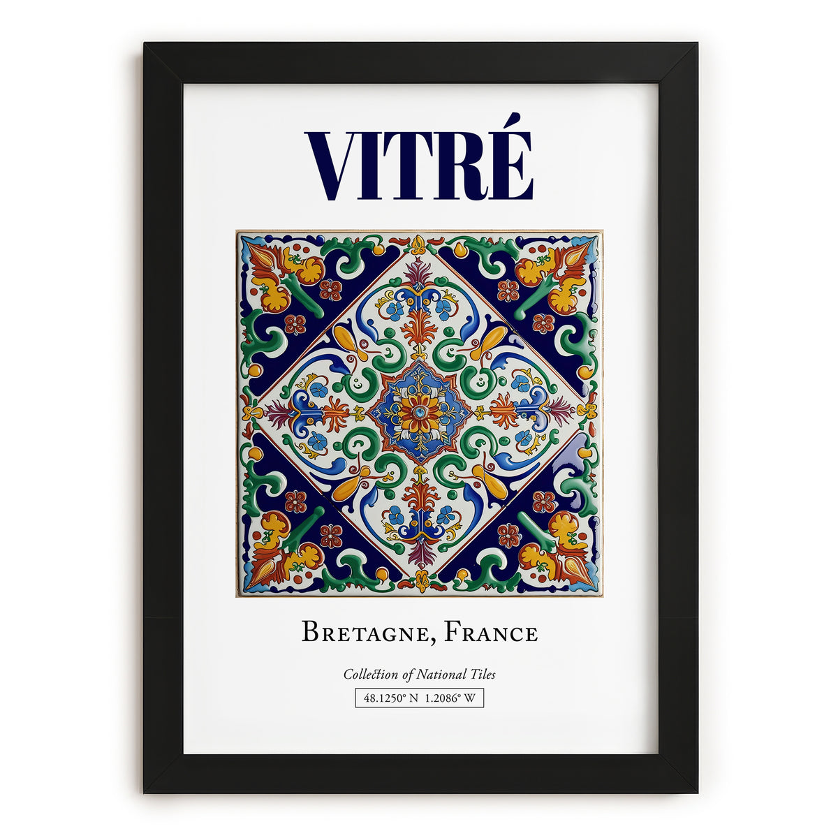 Vitré, France – Travel Wall Art, in sleek black frame