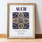 Auch, France – Travel Poster, in wooden frame leaning on the floor