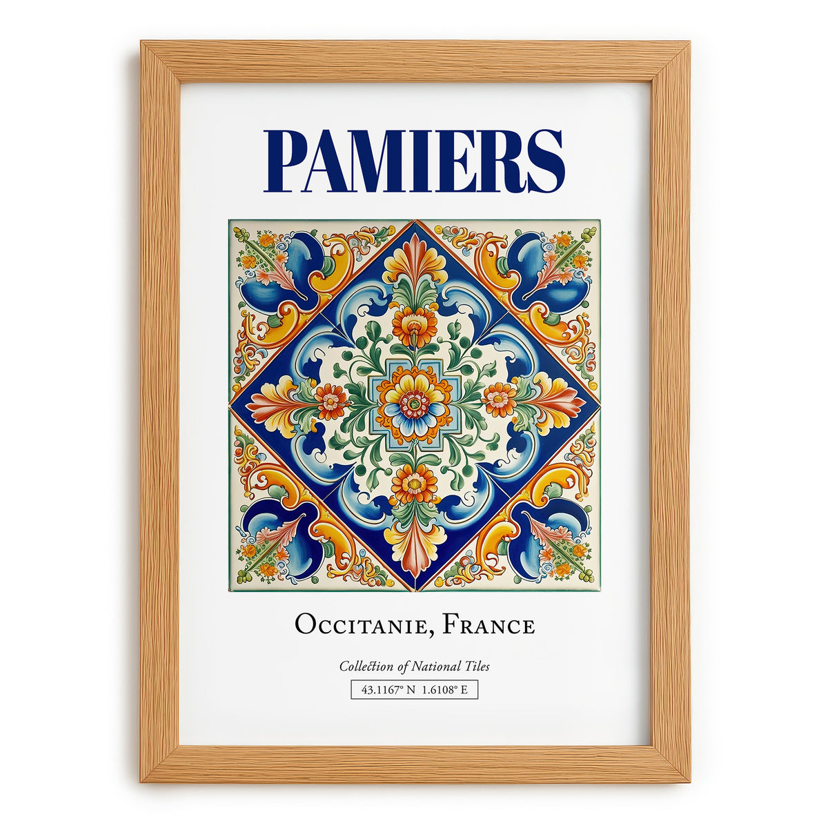 Pamiers, France – Travel Wall Decor, set in oak frame
