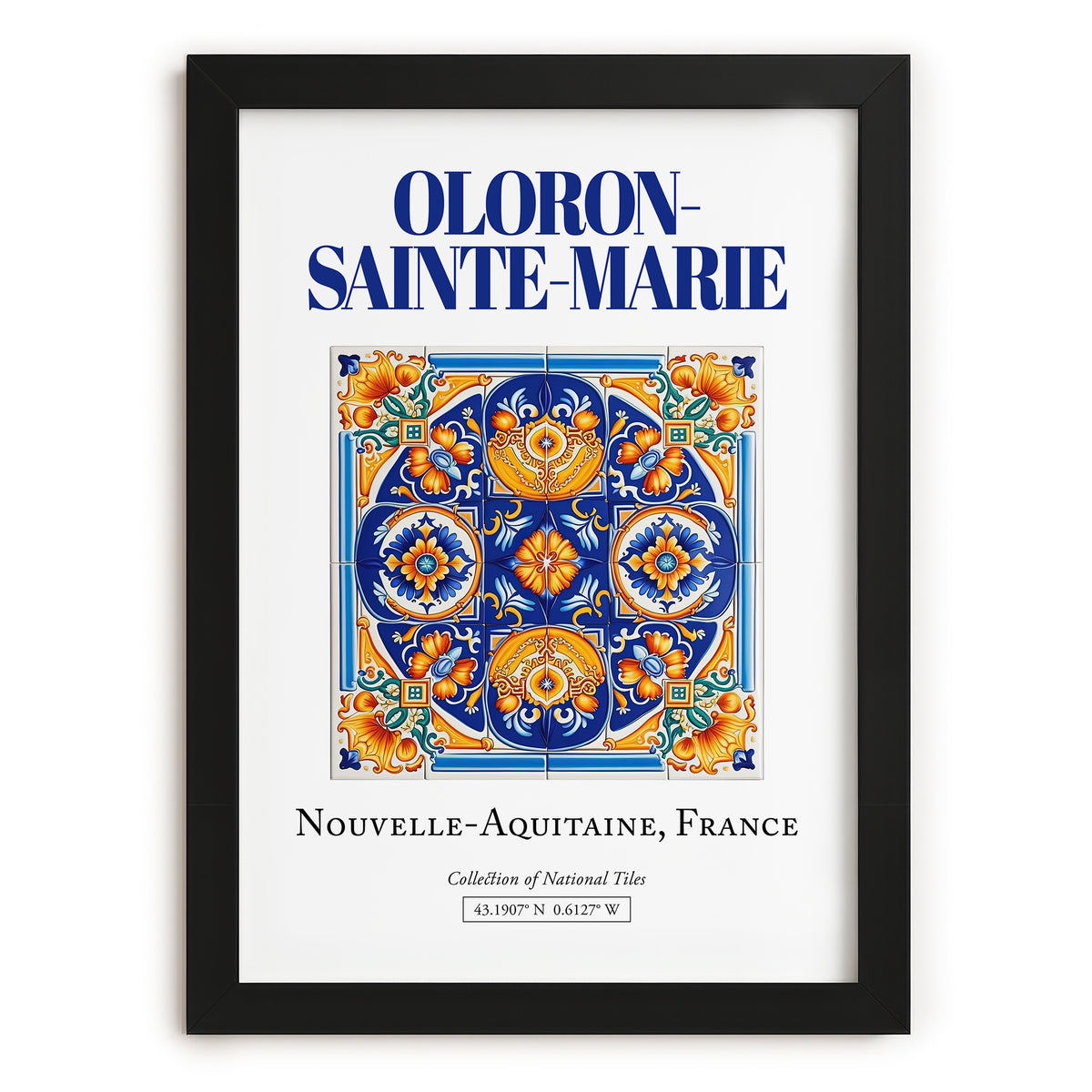 Oloron-Sainte-Marie, France – Dream Destination Decor, in sleek black frame