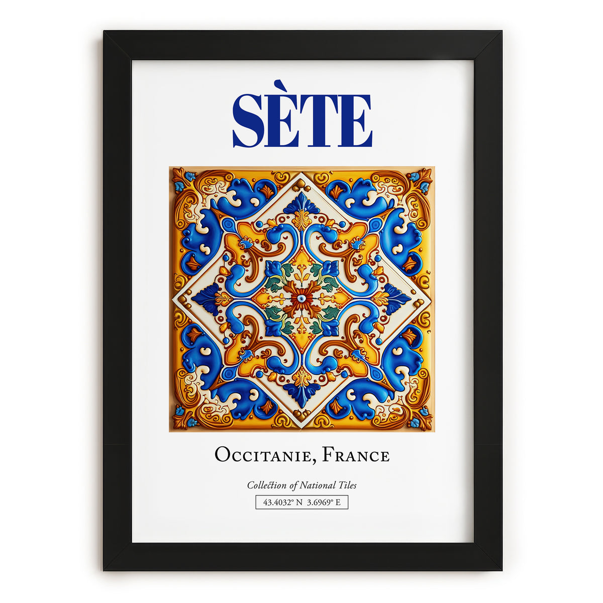 Sète, France – Travel Wall Art, in sleek black frame