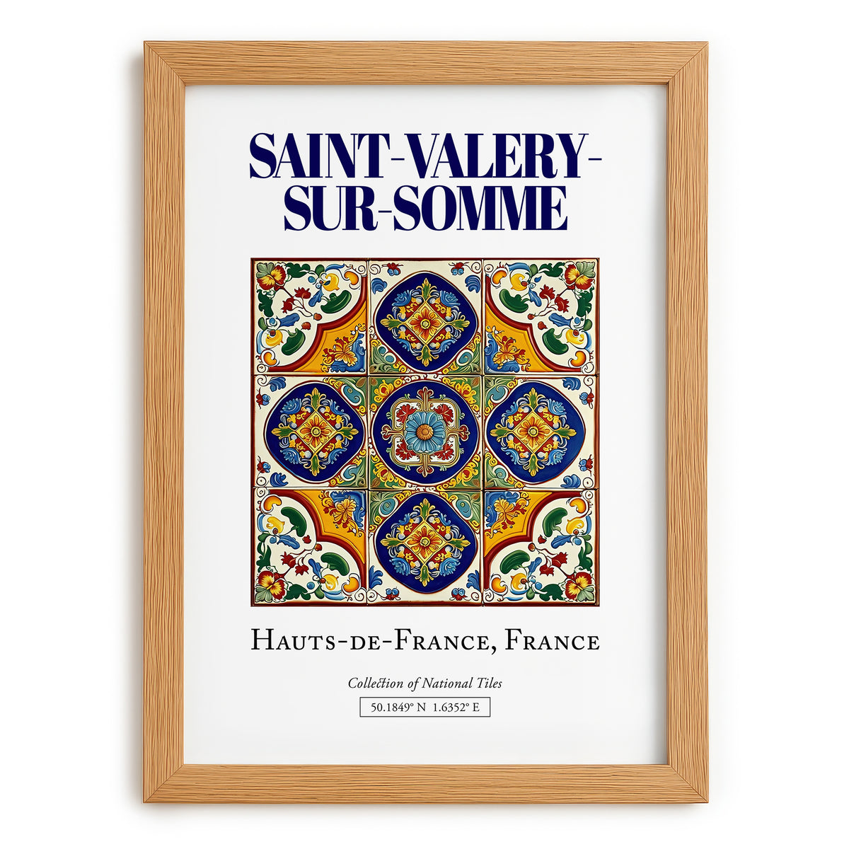 Saint-Valery-sur-Somme, France – Cultural Heritage Wall Art, set in oak frame