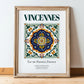 Vincennes, France – Travel Print, in wooden frame leaning on the floor