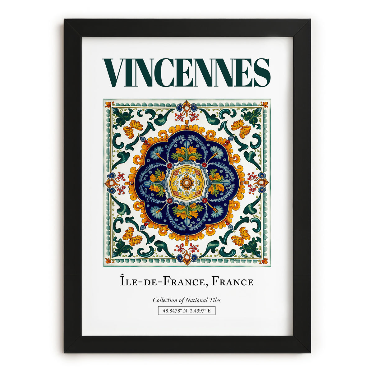 Vincennes, France – Travel Print, in sleek black frame