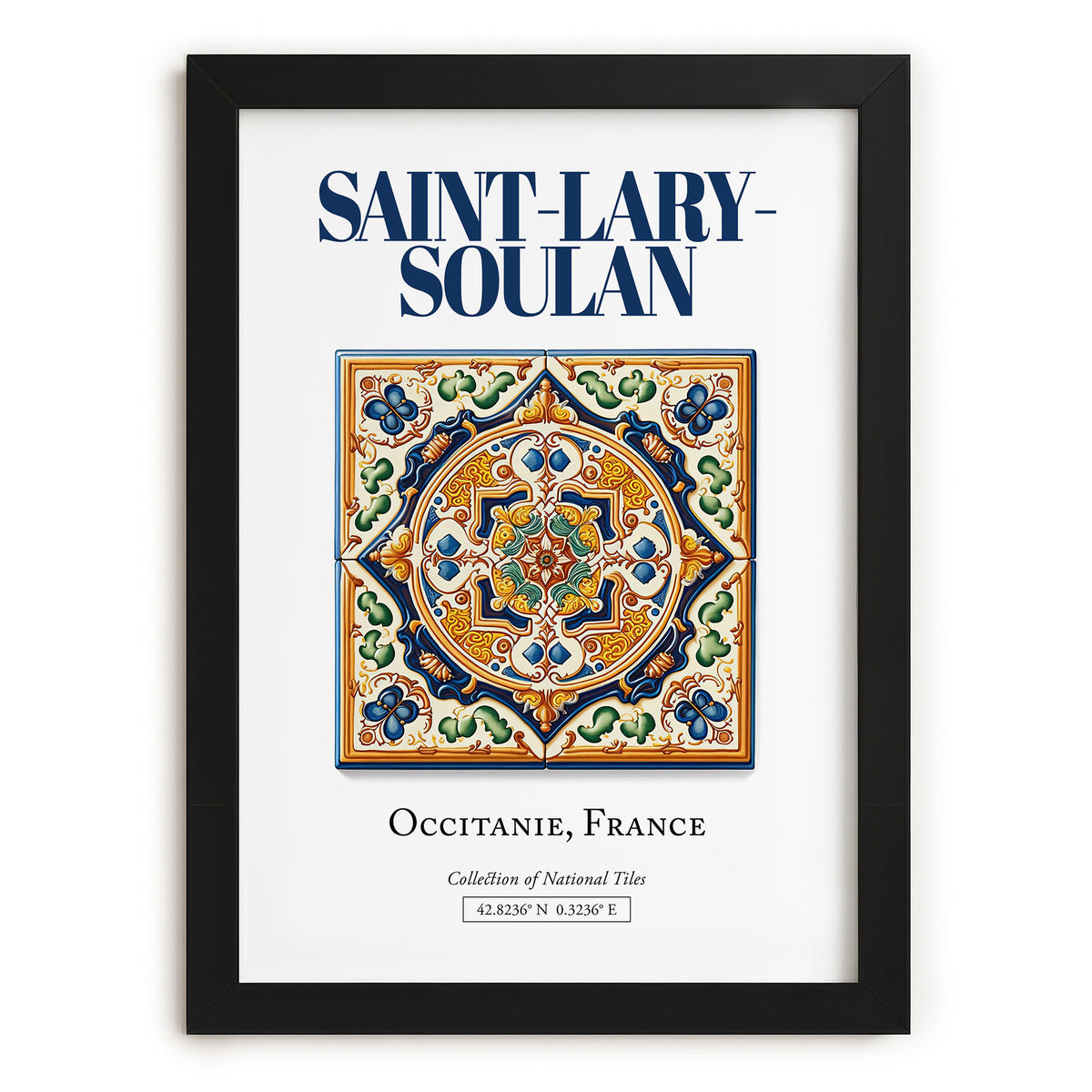Saint-Lary-Soulan, France – Travel Poster, in sleek black frame