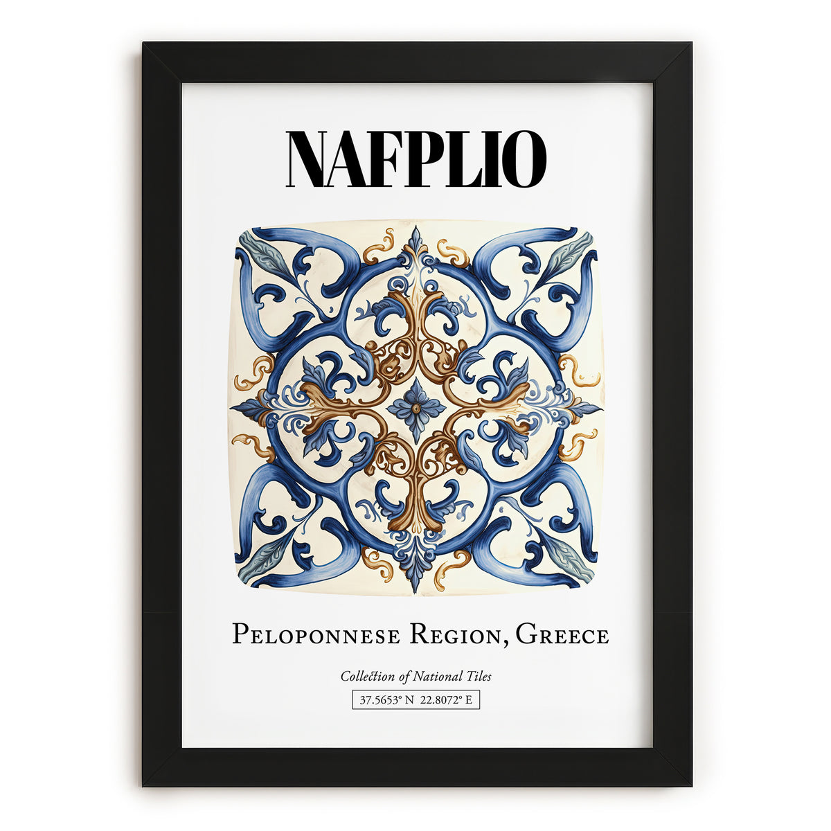 Nafplio, Greece – Wanderlust-Inspired Poster, in sleek black frame
