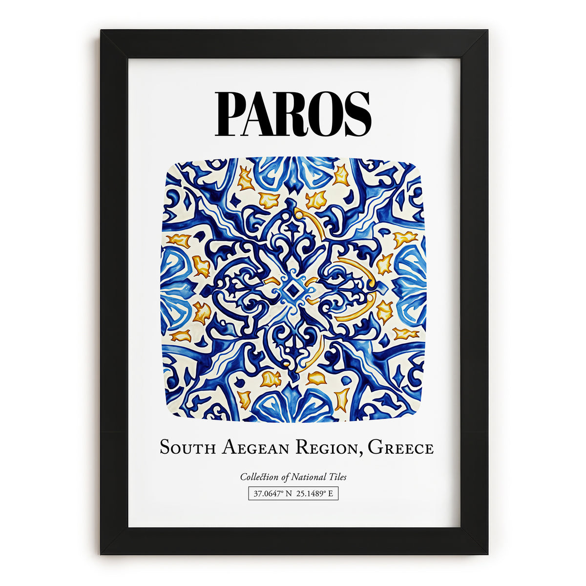 Paros, Greece – Travel Wall Decor, in sleek black frame