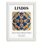 Lindos, Greece – Travel Wall Decor, placed in minimal white frame