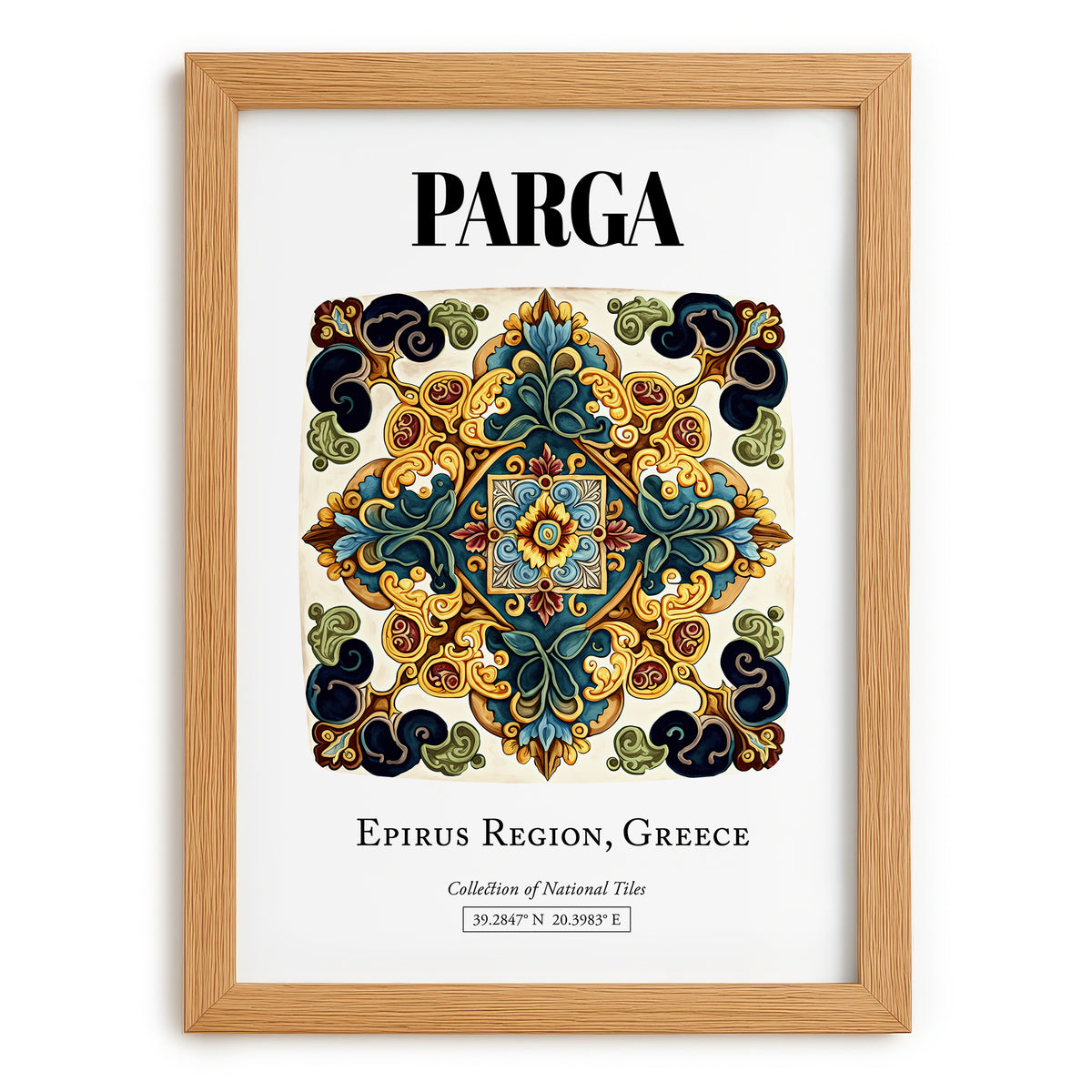 Parga, Greece – Travel Wall Decor, set in oak frame