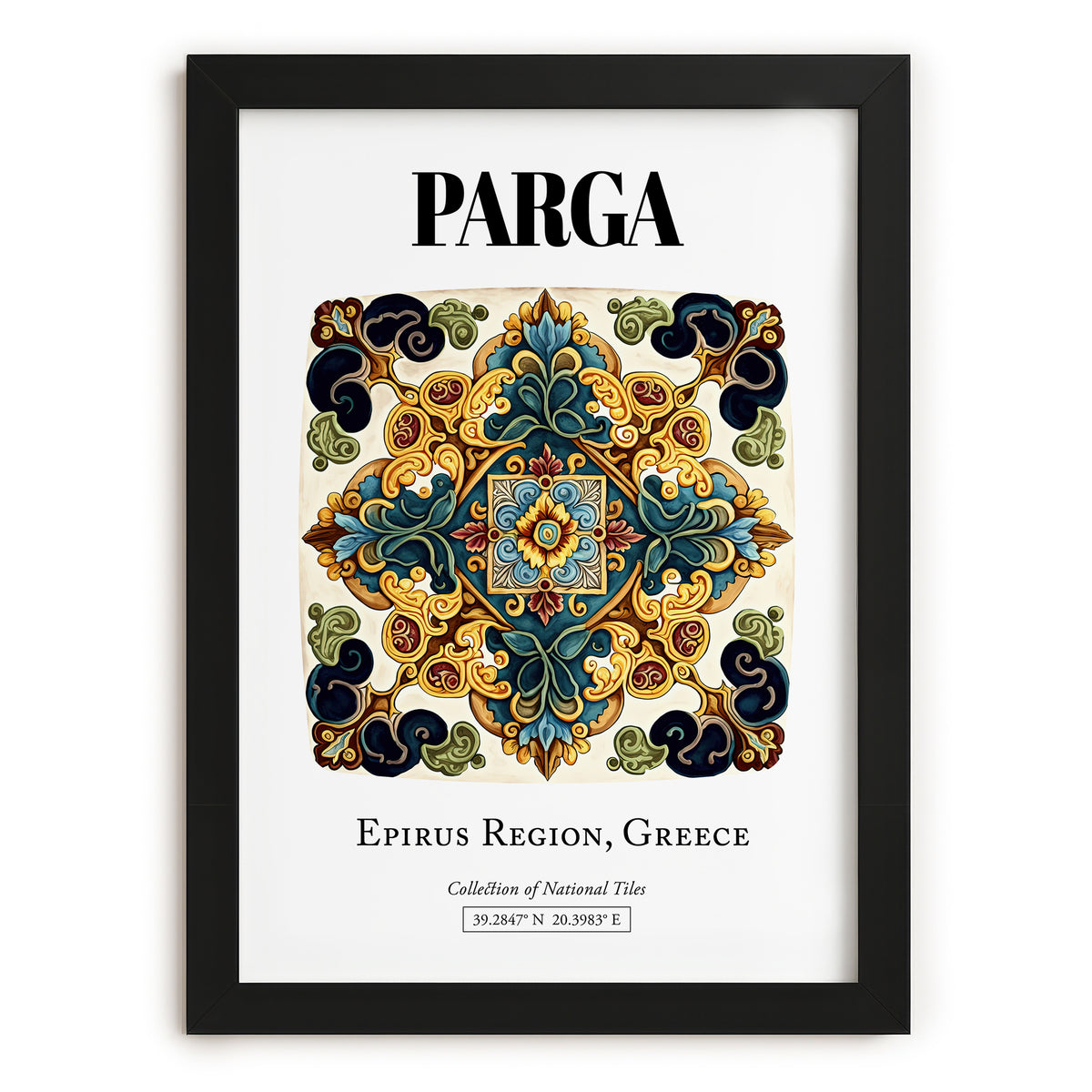 Parga, Greece – Travel Wall Decor, in sleek black frame