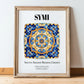 Symi, Greece – Global Wall Art, in wooden frame leaning on the floor