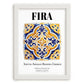 Fira, Greece – Travel Print, placed in minimal white frame