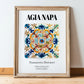 Agia Napa, Greece – Travel Poster, in wooden frame leaning on the floor