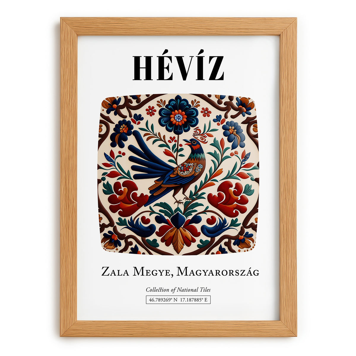 Hévíz, Hungary – Global Cities Wall Print, set in oak frame
