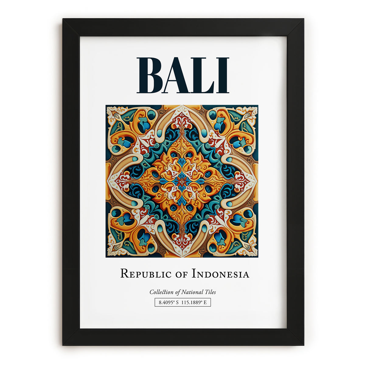 Bali, Indonesia – Travel Poster, in sleek black frame