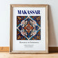 Makassar, Indonesia – Travel Destination Art, in wooden frame leaning on the floor
