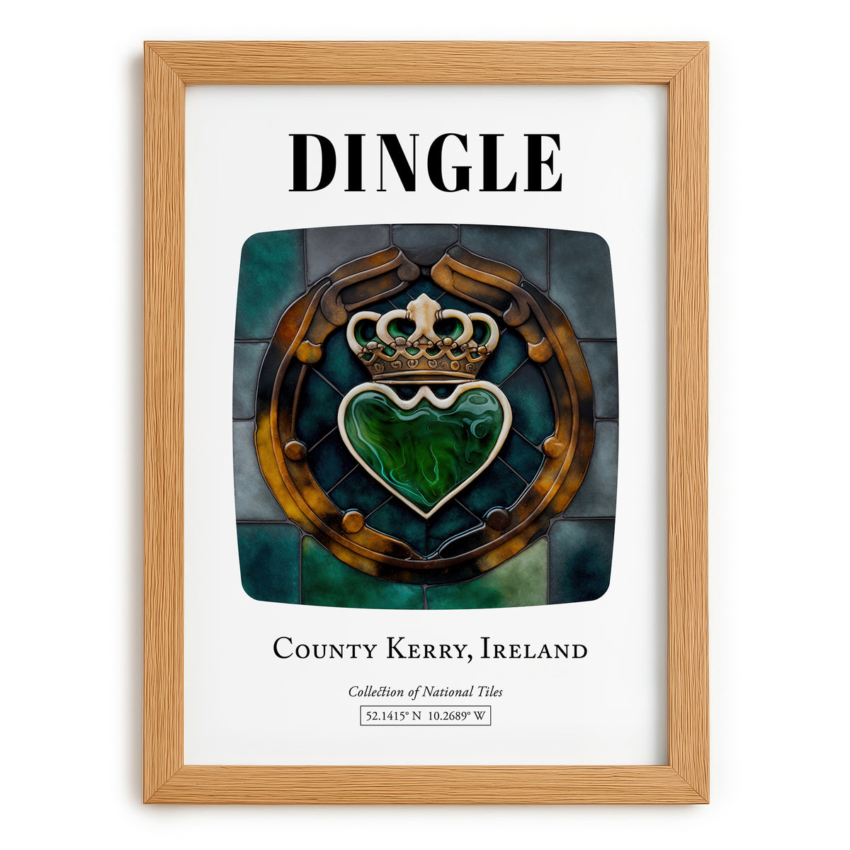 Dingle, Ireland – Historic Cities Art Print, set in oak frame