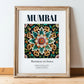 Mumbai, India – Minimalist Travel Print, in wooden frame leaning on the floor