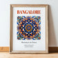 Bangalore, India – Travel Wall Decor, in wooden frame leaning on the floor