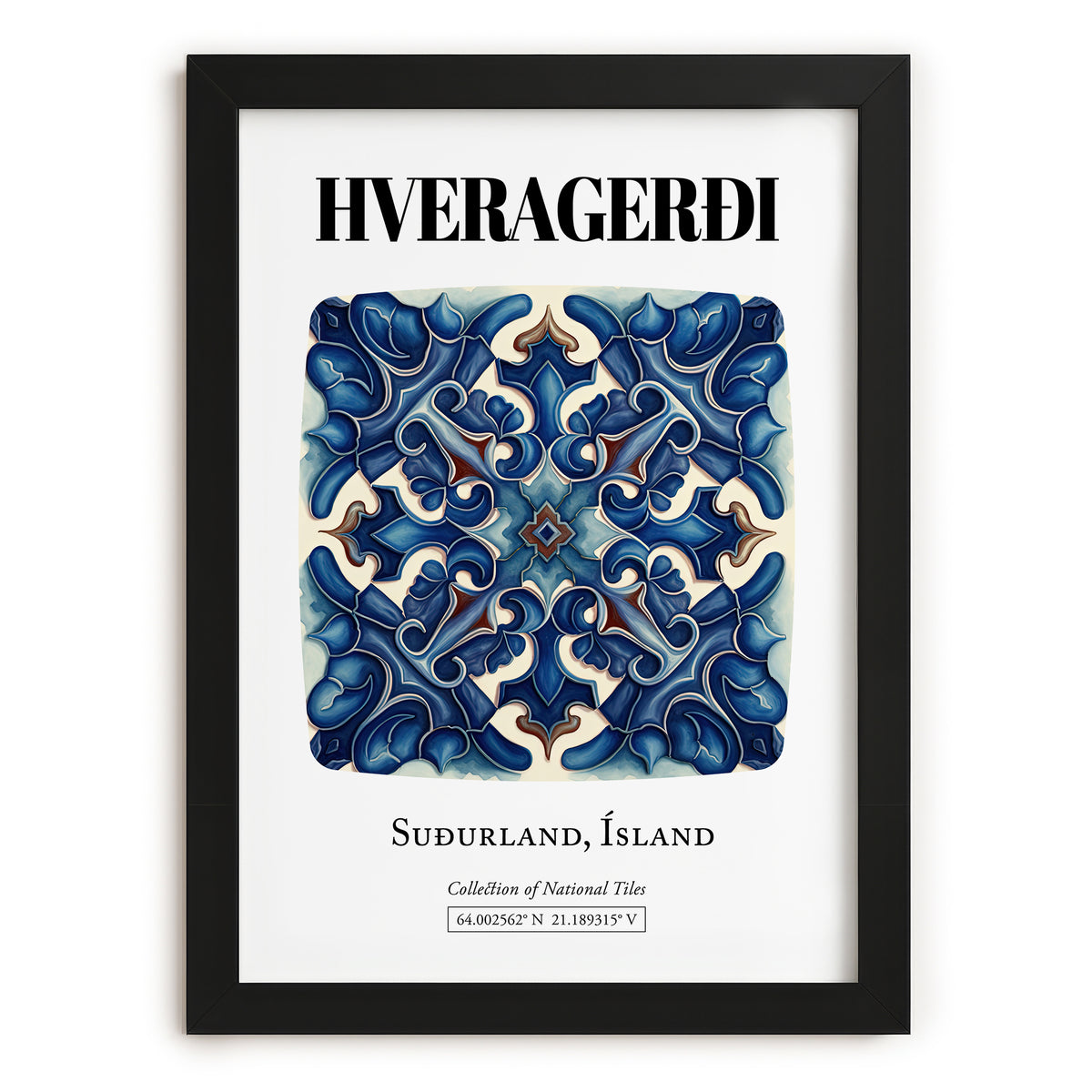 Hveragerði, Iceland – Travel Print, in sleek black frame