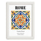 Rome, Italy – Travel Poster, placed in minimal white frame