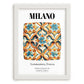 Milano, Italy – Travel Wall Decor, placed in minimal white frame