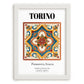 Torino, Italy – Away From Home Poster, placed in minimal white frame