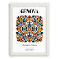 Genova, Italy – Travel Print, placed in minimal white frame