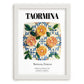 Taormina, Italy – Illustrated Travel Poster, placed in minimal white frame