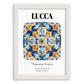 Lucca, Italy – Travel Poster, placed in minimal white frame
