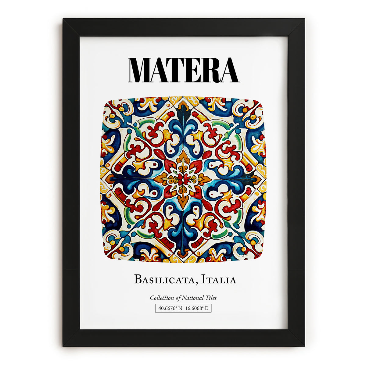 Matera, Italy – Travel Print, in sleek black frame