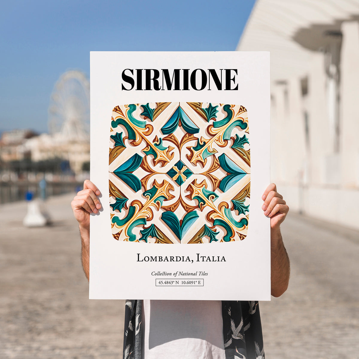 Sirmione, Italy – Travel Print, no-text version framed in wood