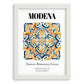 Modena, Italy – Travel Poster, placed in minimal white frame