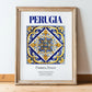 Perugia, Italy – Travel Print, in wooden frame leaning on the floor