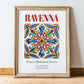 Ravenna, Italy – Tourist Destination Poster, in wooden frame leaning on the floor