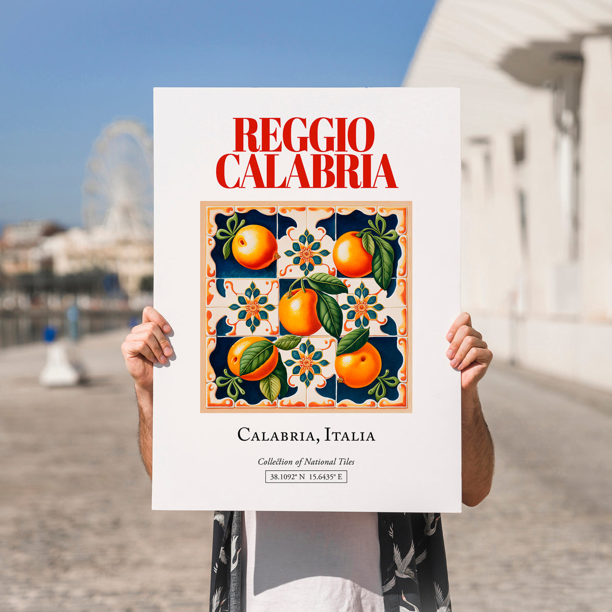 Reggio Calabria, Italy – Wanderlust-Inspired Poster, no-text version framed in wood